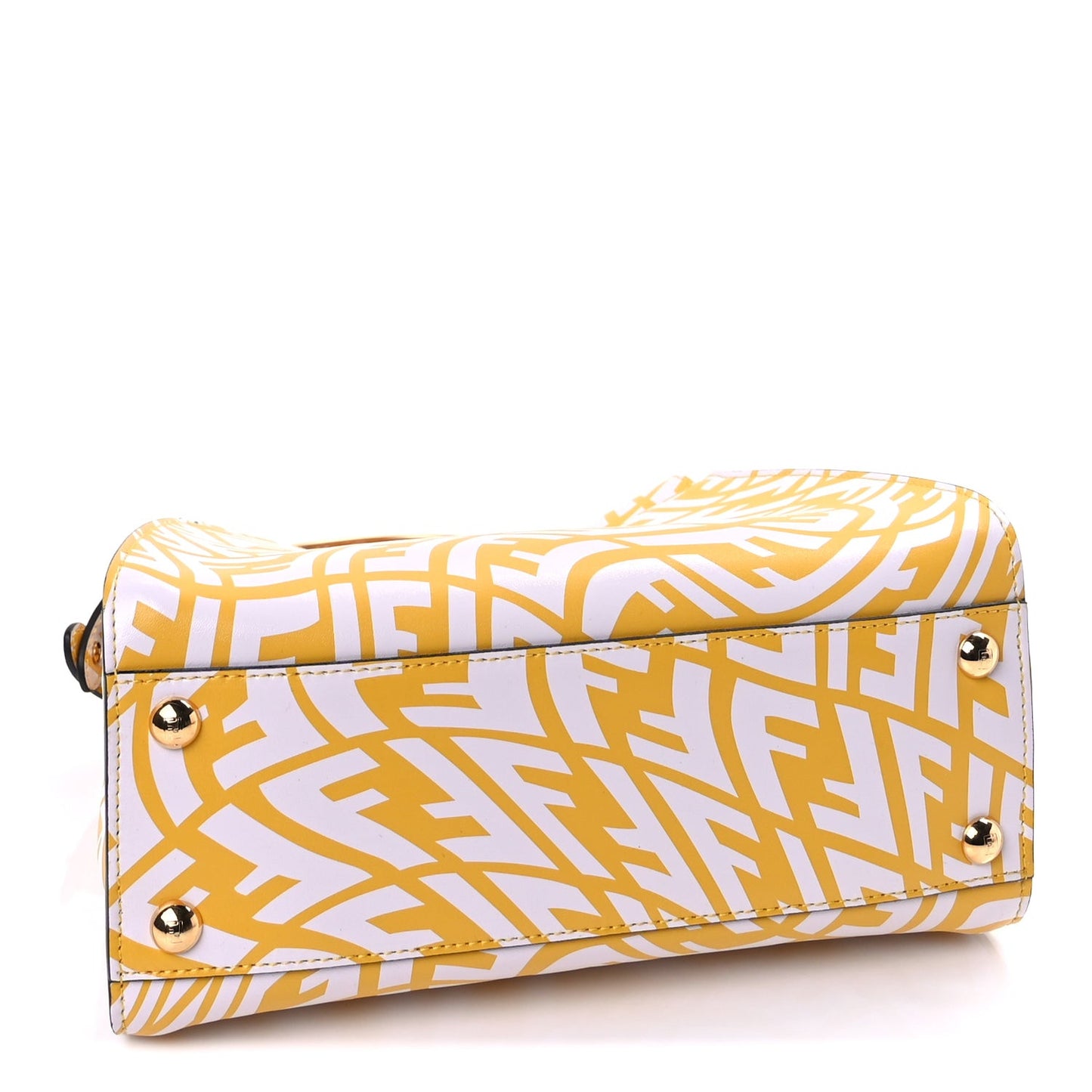 X SARAH COLEMAN Vitello Liberty Shiny Nappa Plexiglass FF Vertigo Mini Peekaboo Iconic Satchel  Mimosa White