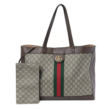 Gucci GG Supreme Monogram Web Ophidia Tote Brown 3 of 10