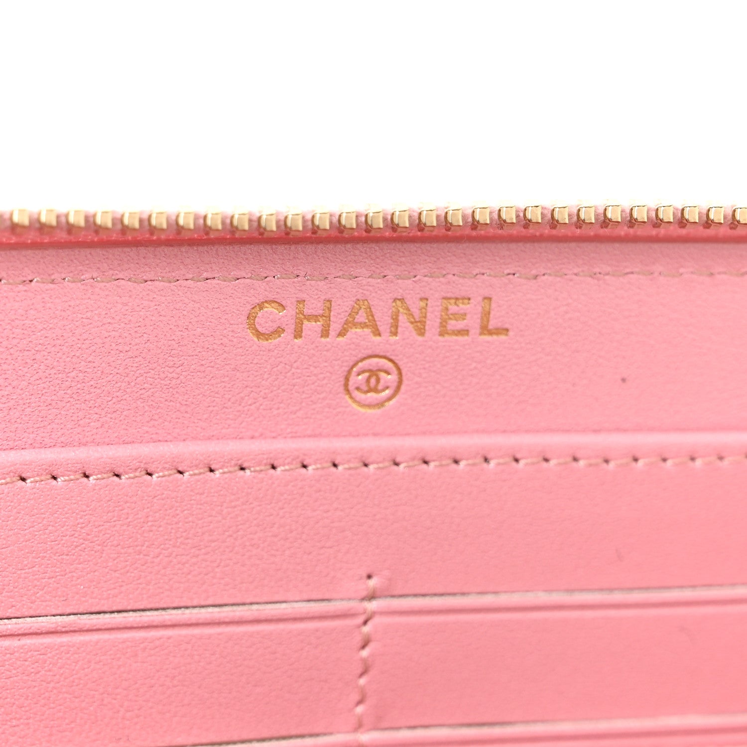 Chanel Iridescent Caviar Quilted Large Zip Around Wallet Pink 7 of 11