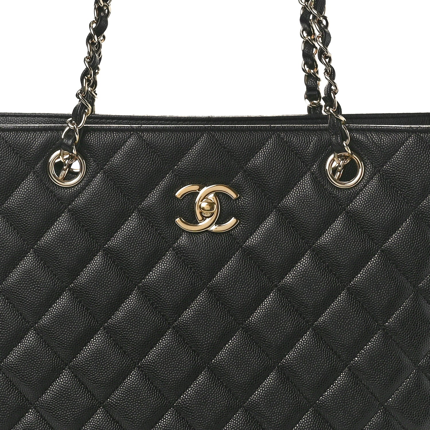 Chanel Caviar Quilted Large CC Shopping Tote Black 8 of 10