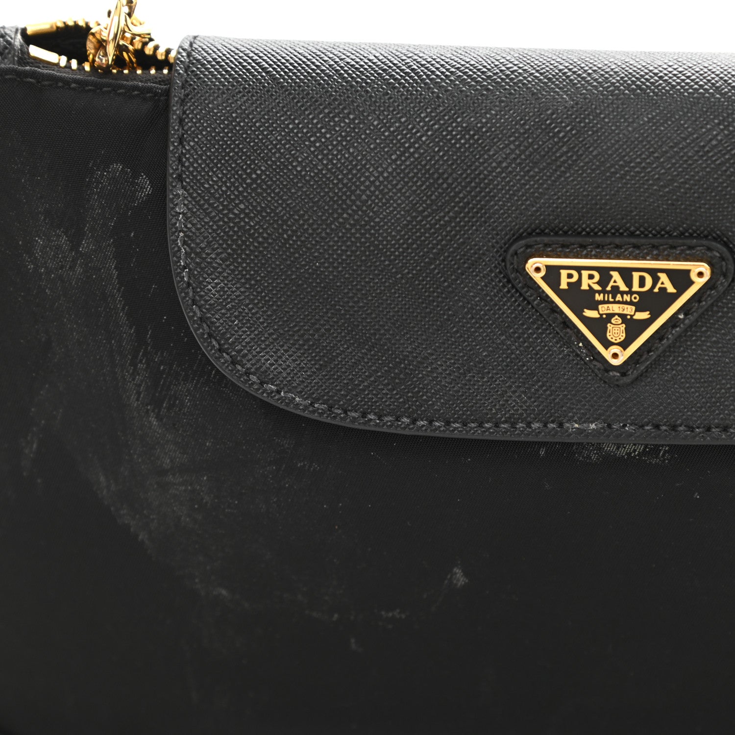 Prada Tessuto Nylon Saffiano Crossbody Bag Black 10 of 11