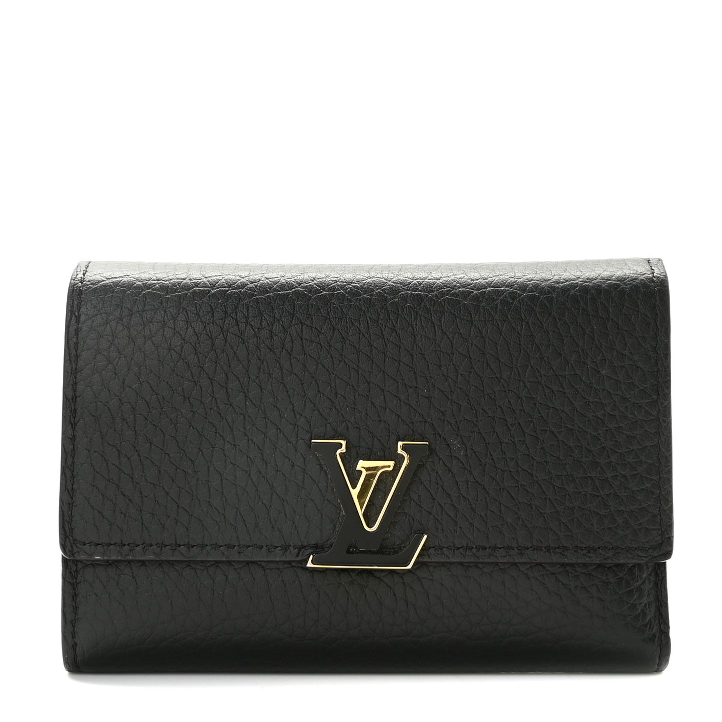 Taurillon Capucines Compact Wallet Black