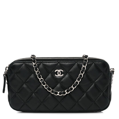 Chanel Lambskin Quilted Small Clutch With Chain Black 1 of 14