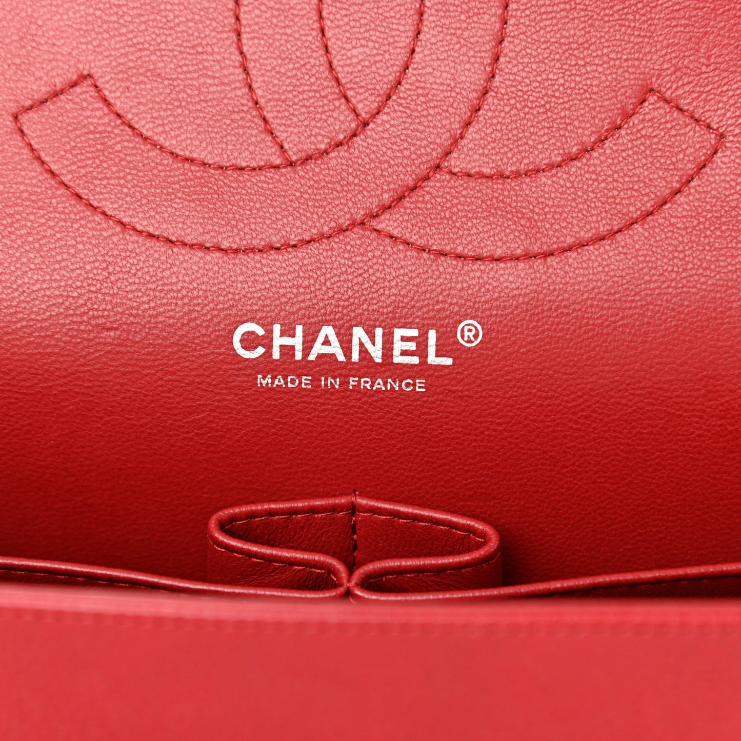 Caviar Quilted Jumbo Double Flap Red