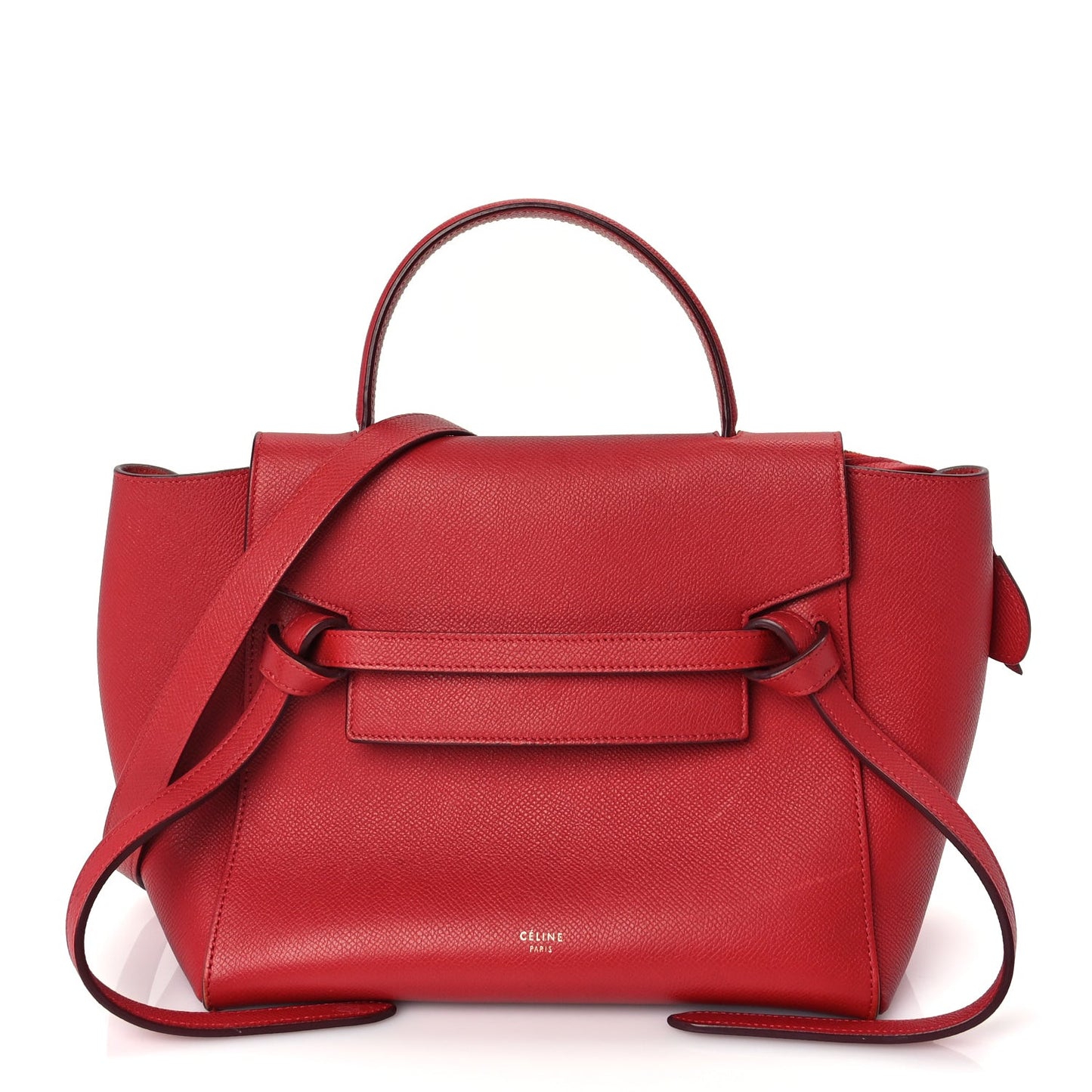Grained Calfskin Micro Belt Bag Coquelicot