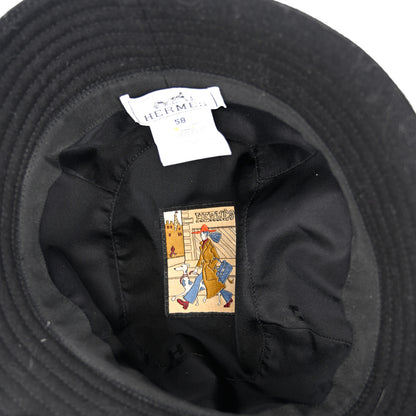 Hermes Cashmere Calvi Bucket Hat 58 Black 7 of 8