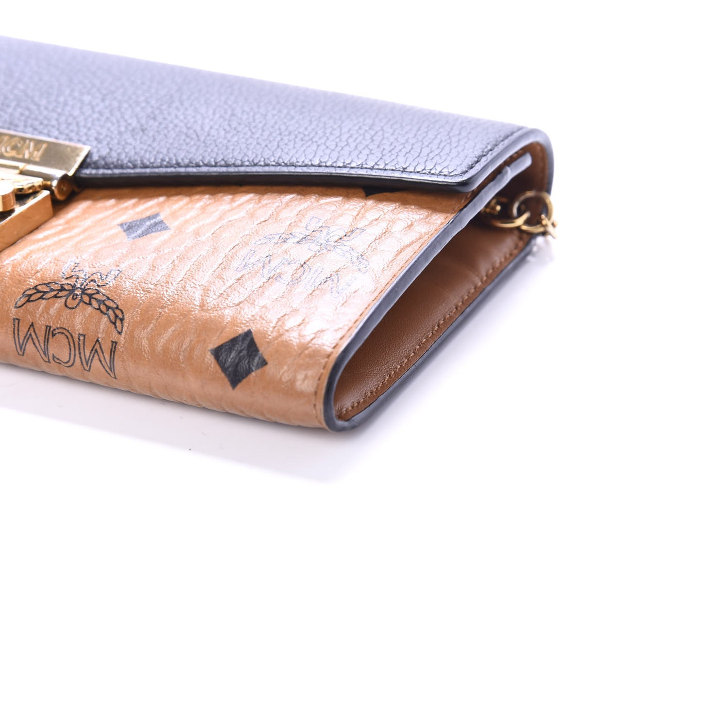 Visetos Large Patricia Wallet On Chain Cognac Black