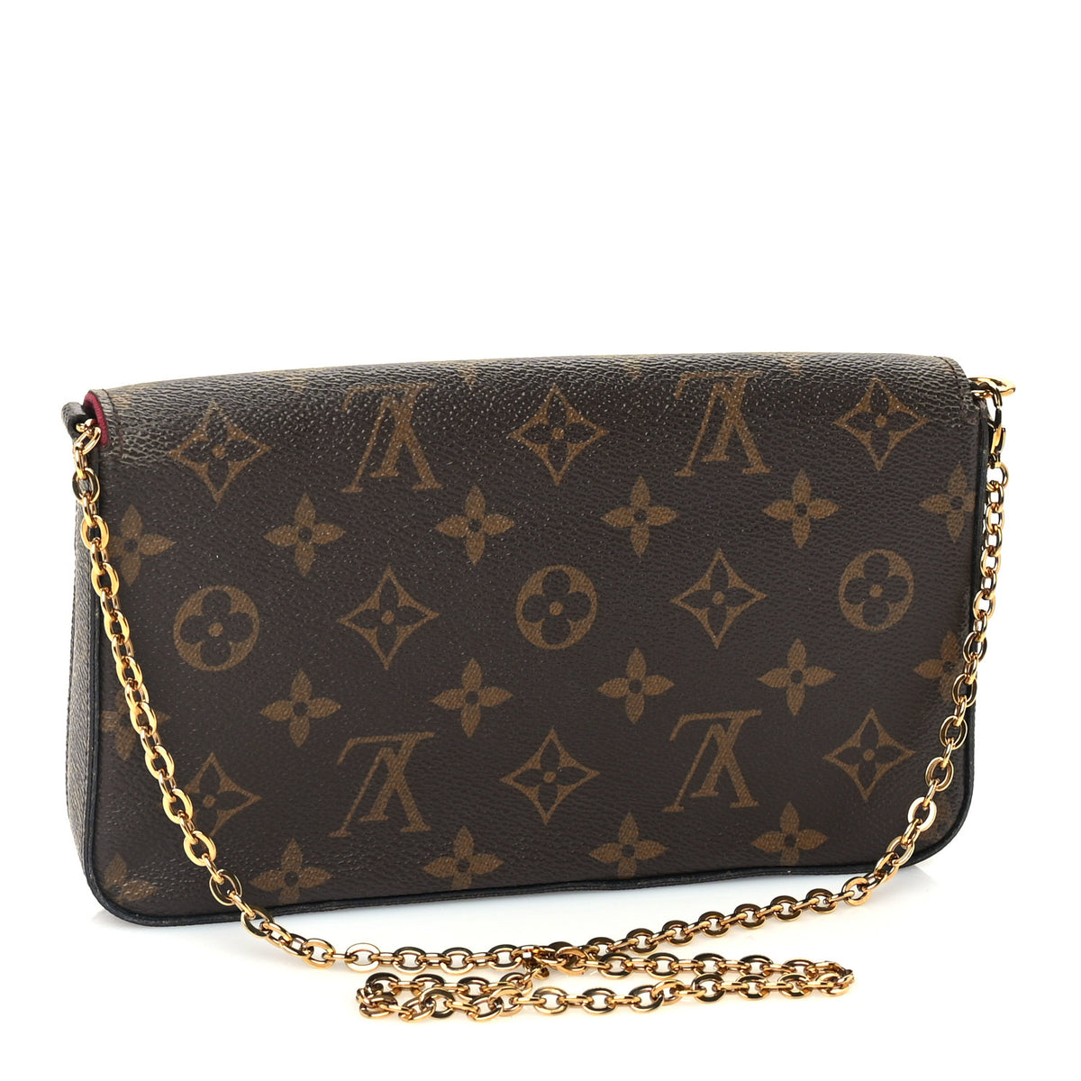 Monogram Pochette Felicie Chain Wallet Fuchsia