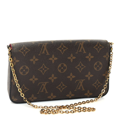 Louis Vuitton Monogram Pochette Felicie Chain Wallet Fuchsia 2 of 9