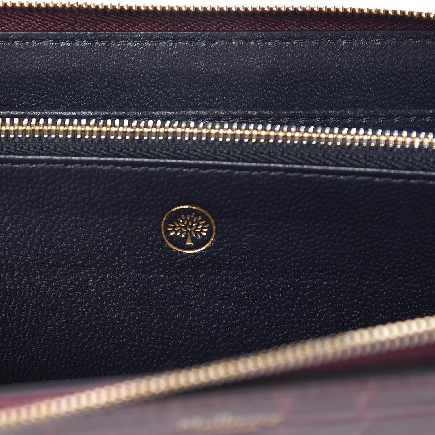 Mulberry Crocodile Embossed Zip Around Wallet Burgundy 7 of 12