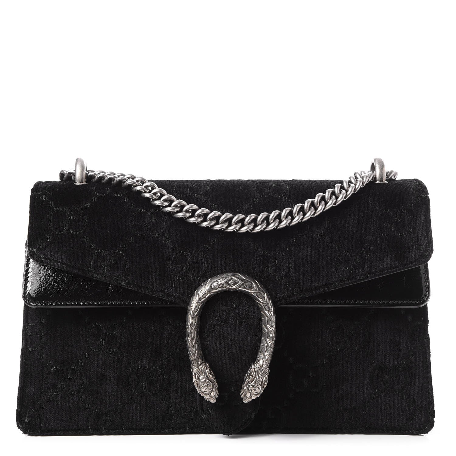 Gucci Velvet GG Monogram Small Dionysus Shoulder Bag Black 1 of 7