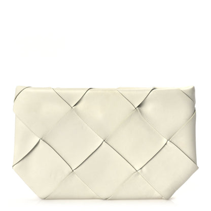 Bottega Veneta Nappa Maxi Blown Up Intrecciato Pouch Clutch  Optic White 1 of 8