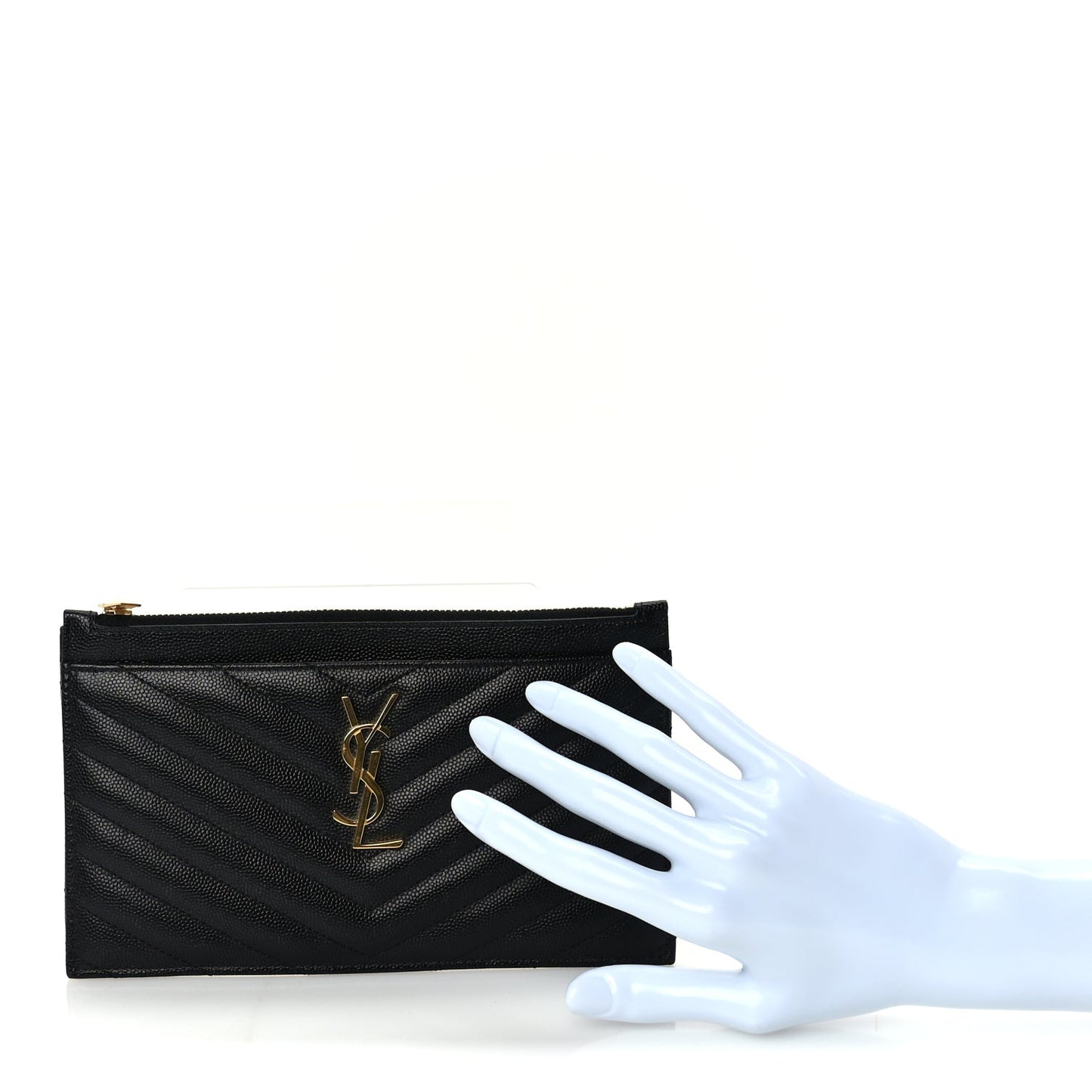 Grain De Poudre Chevron Monogram Bill Pouch  Black
