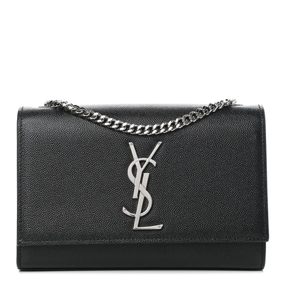 Saint Laurent Grain De Poudre Small Monogram Kate Satchel Black 1 of 9
