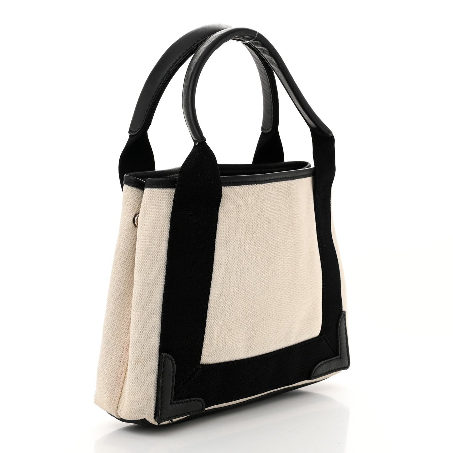 Cotton Canvas Calfskin Navy Cabas XS Natural Black