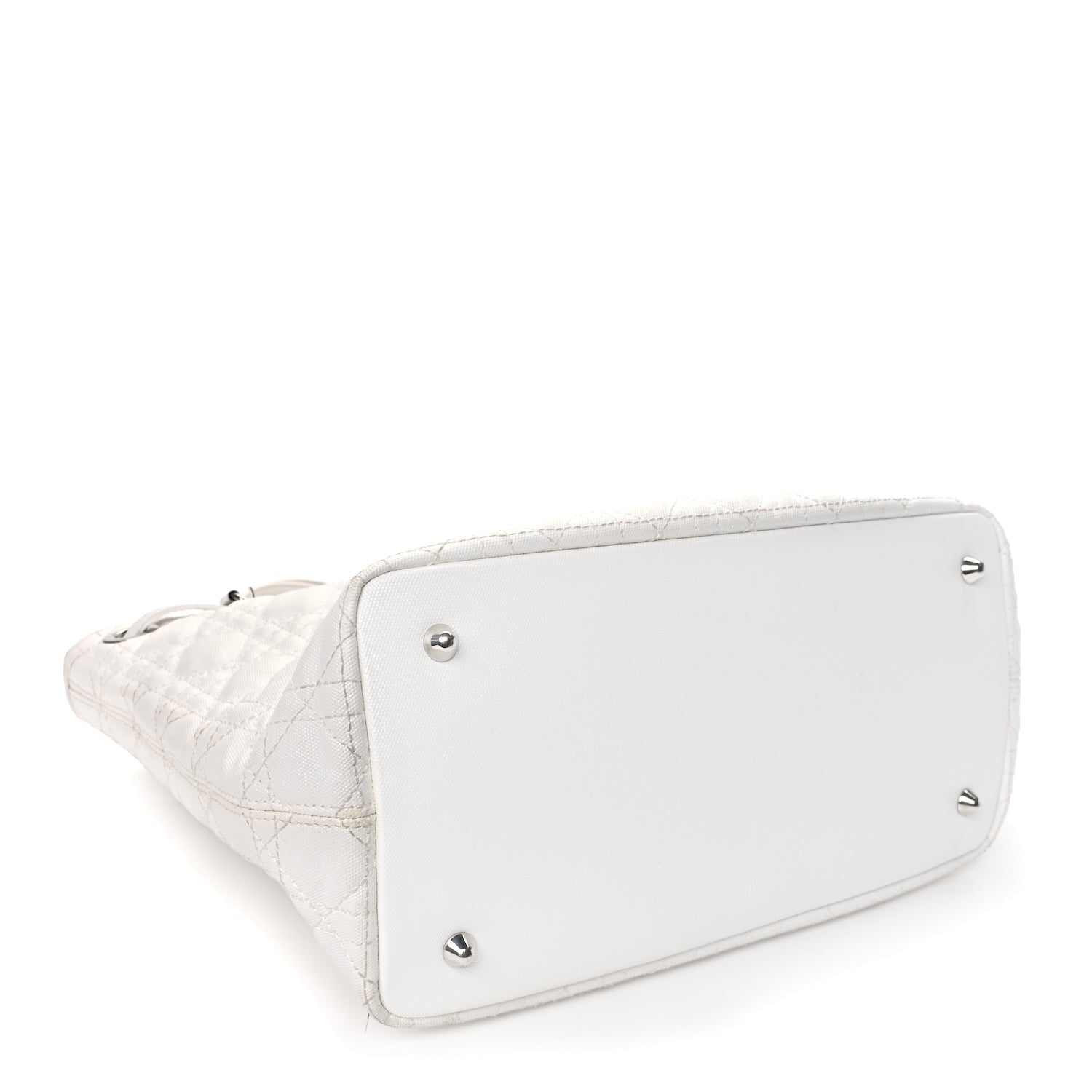 Christian Dior Coated Canvas Cannage Small Panarea Tote White 3 of 8
