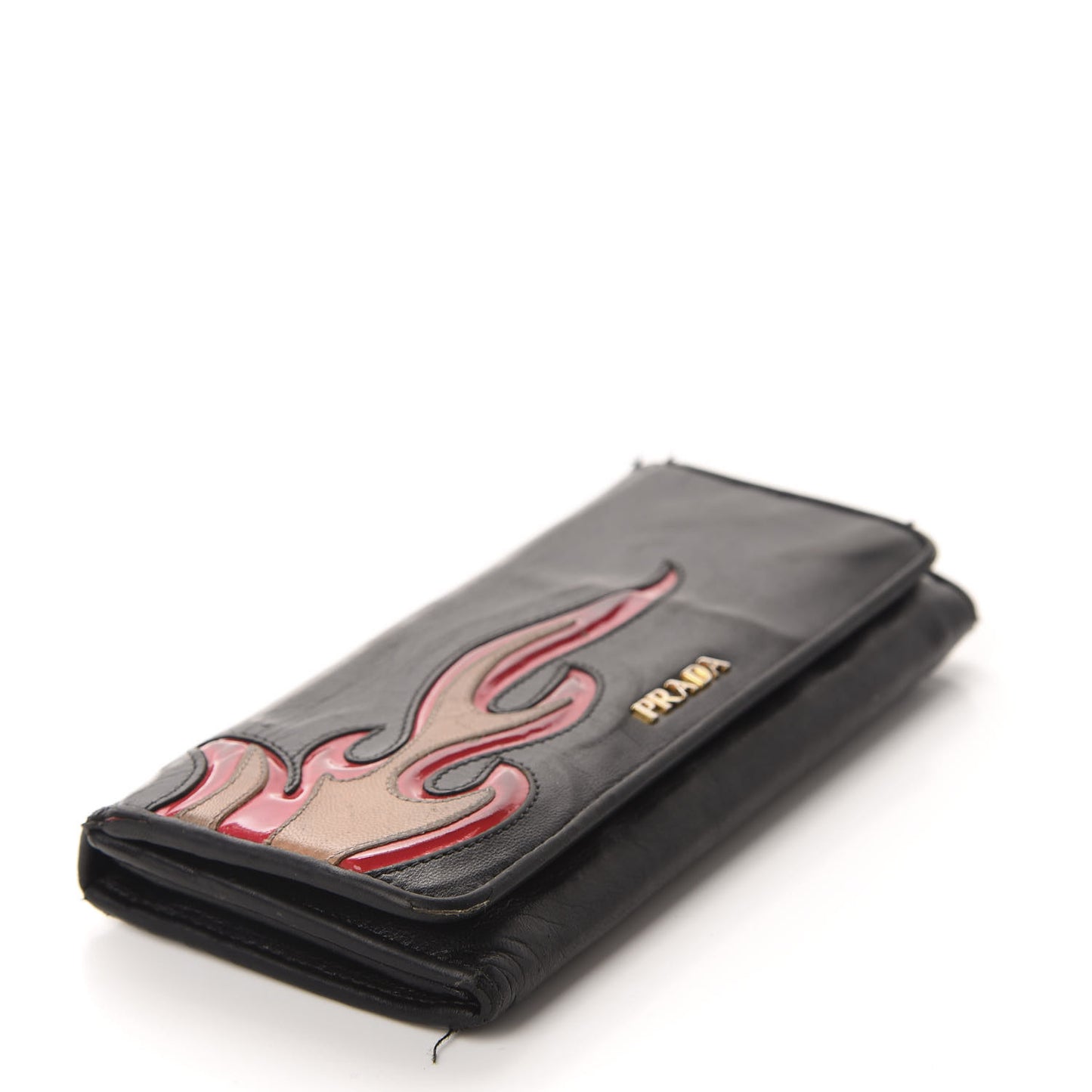 Nappa Flame Continental Flap Wallet Black