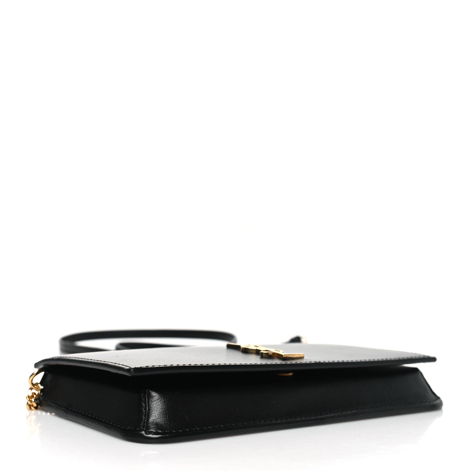 Saint Laurent Grained Calfskin Monogram Phone Holder Crossbody Black 4 of 10