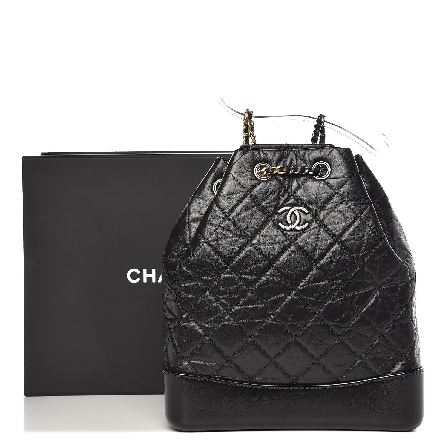 Chanel Aged Calfskin Quilted Small Gabrielle Backpack Black 8 of 8