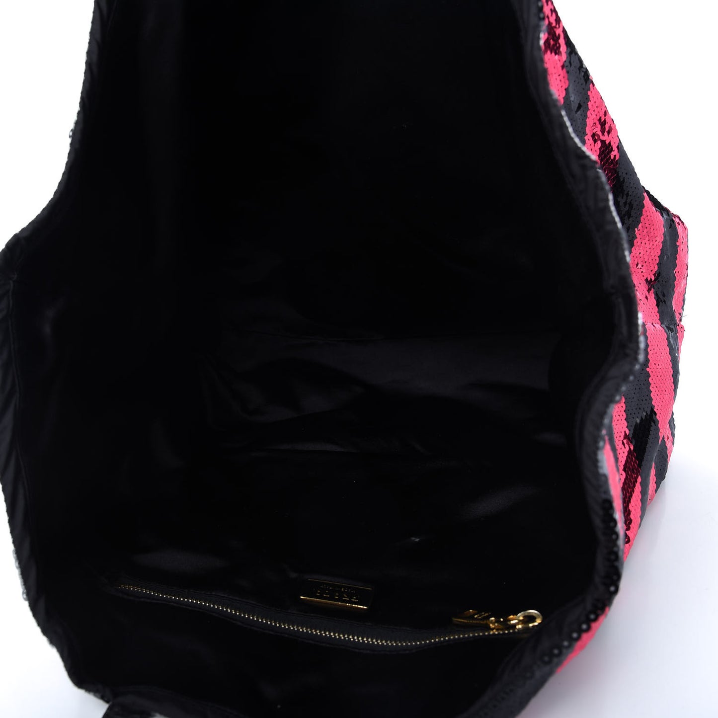 Paillettes Striped Tote Fuxia