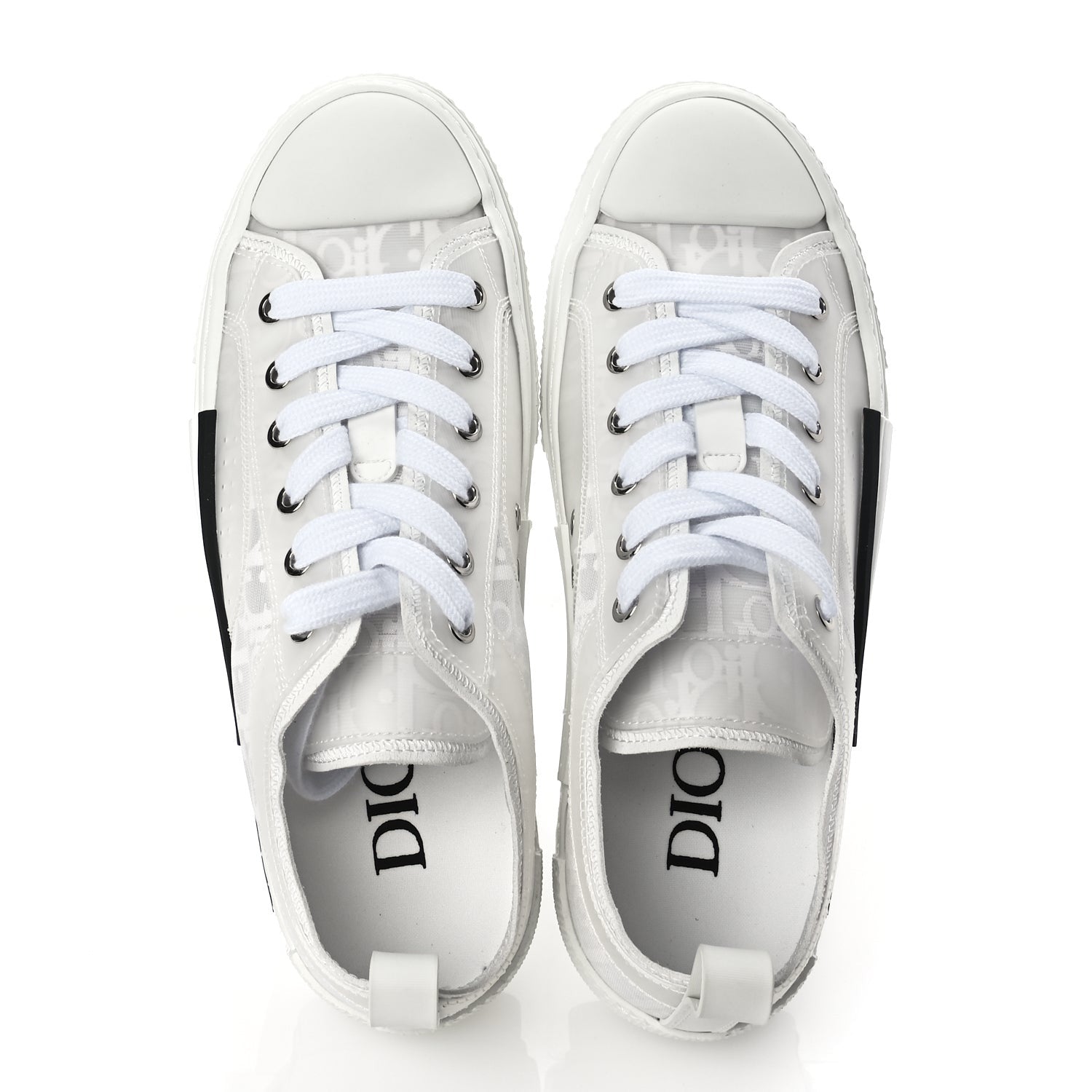 Christian Dior Technical Canvas Oblique Oblique Mens B23 Low Top Sneakers 40 White 2 of 9