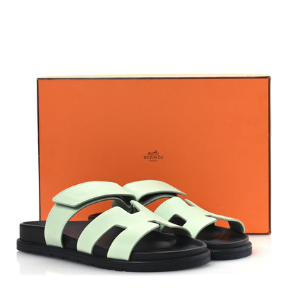 Hermes Epsom Womens Chypre Sandals 37 Vert Jade 11 of 11