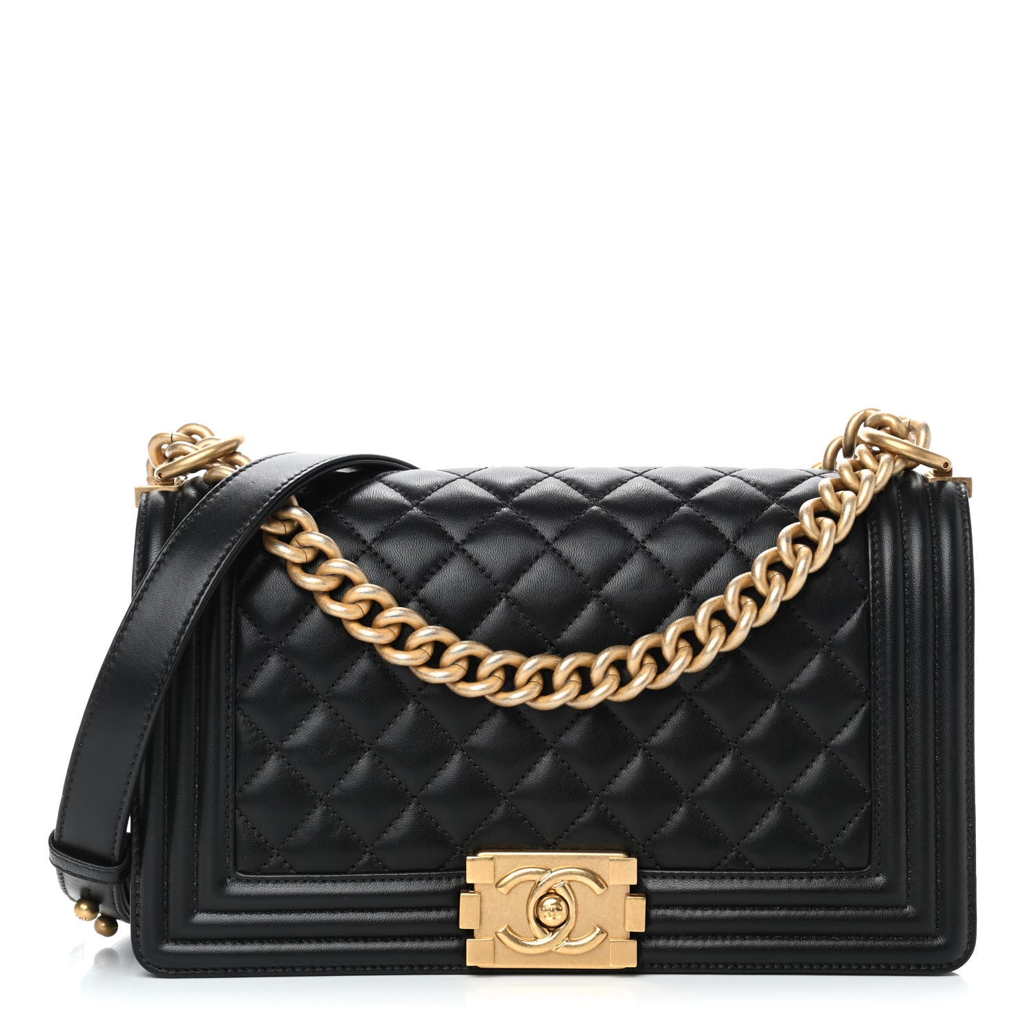 Chanel Lambskin Quilted Medium Boy Flap Black 1 of 10