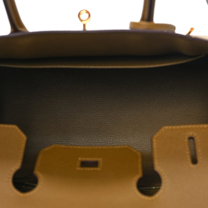 Hermes Madame Calfskin Birkin Sellier 30 Bronze Dore 5 of 11