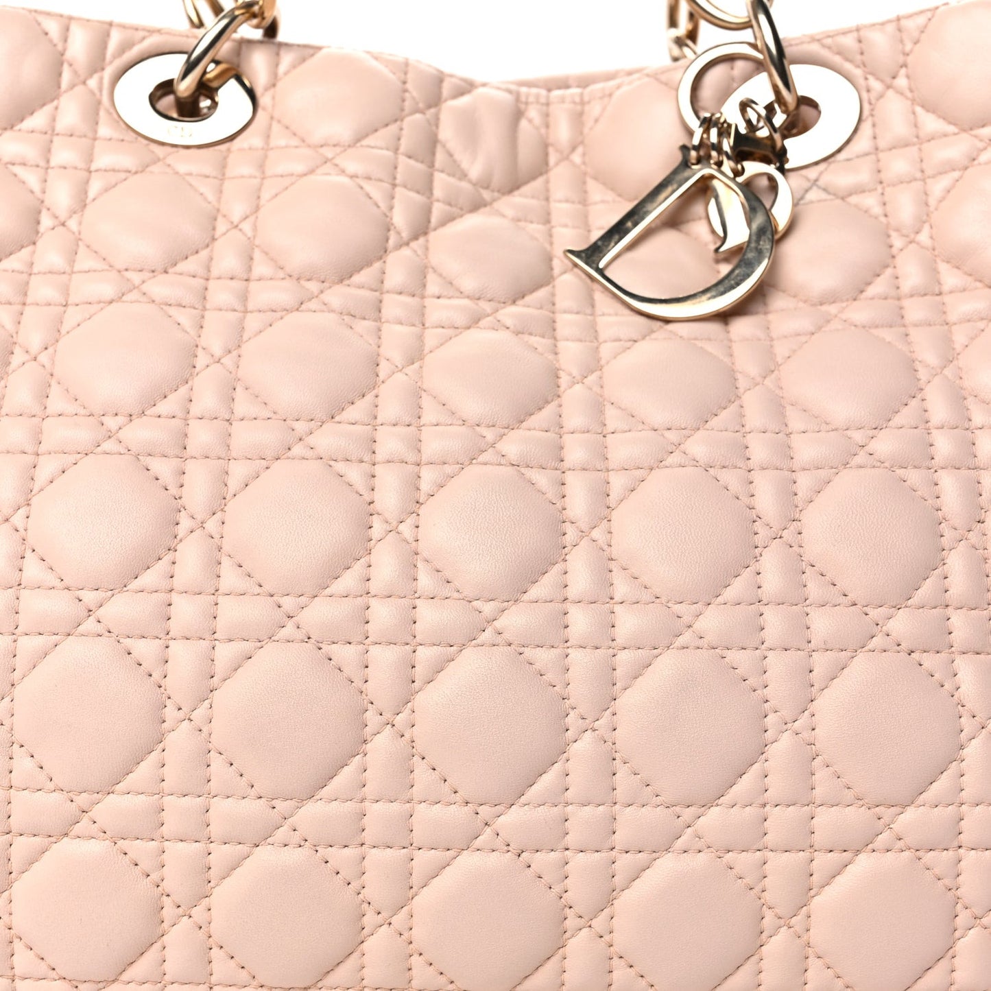 Lambskin Cannage Large Dior Soft Shopping Tote Light Pink