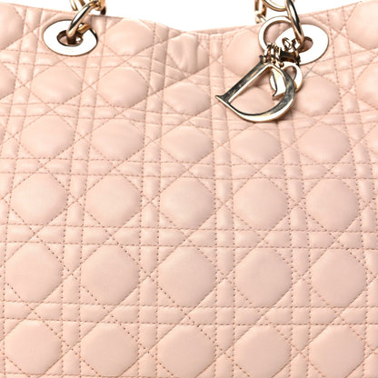 Christian Dior Lambskin Cannage Large Dior Soft Shopping Tote Light Pink 6 of 8
