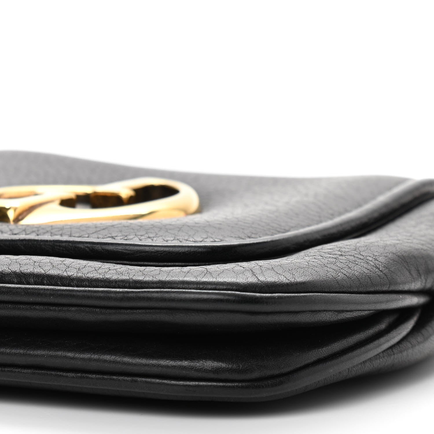 Gucci Pebbled Calfskin Small 1973 Chain Shoulder Bag Black 10 of 10