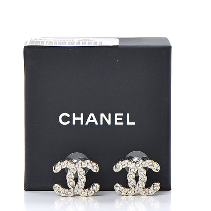 Chanel Crystal Chain Link CC Earrings Gold 5 of 5