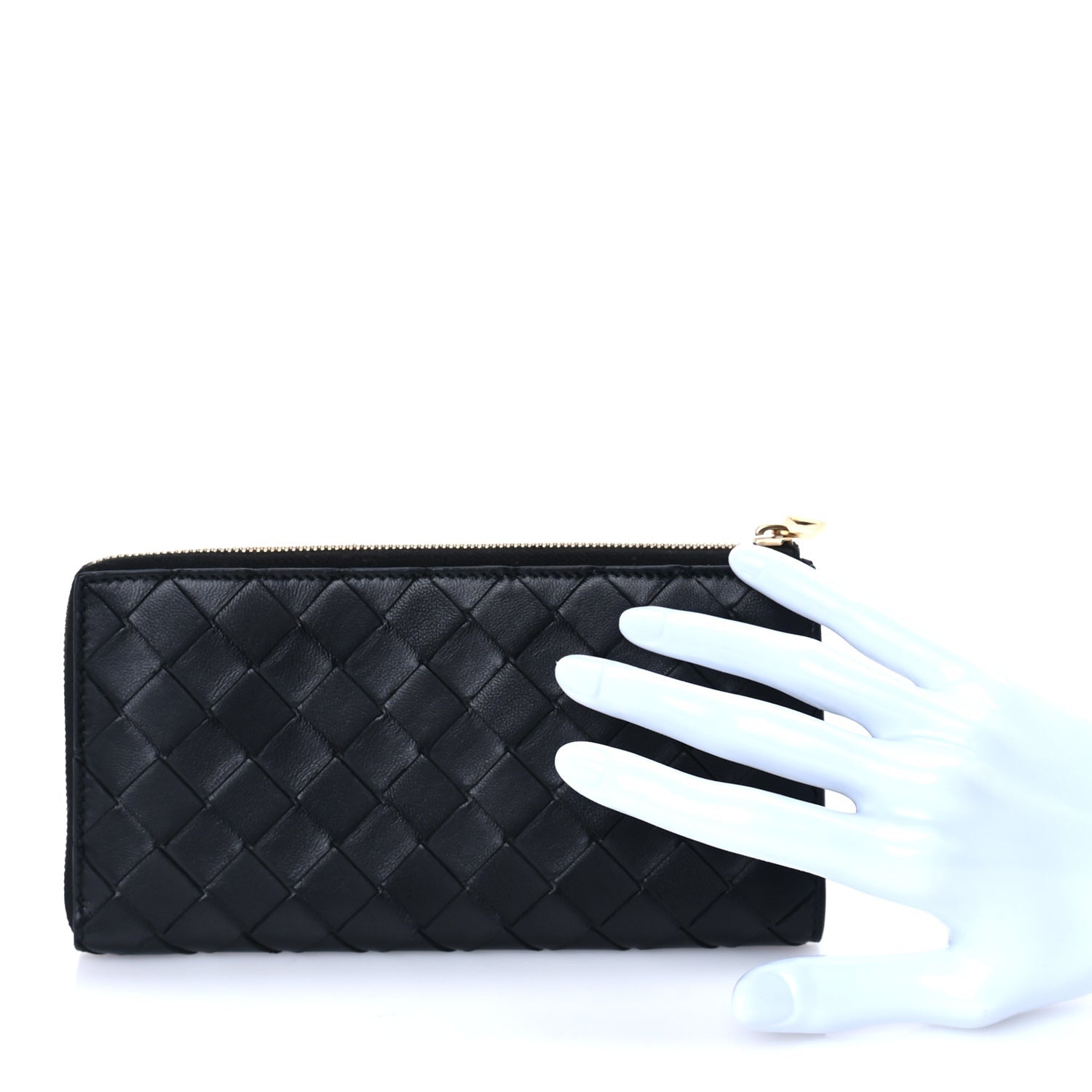 Bottega Veneta Nappa Intrecciato Zip Around Wallet Black 2 of 7
