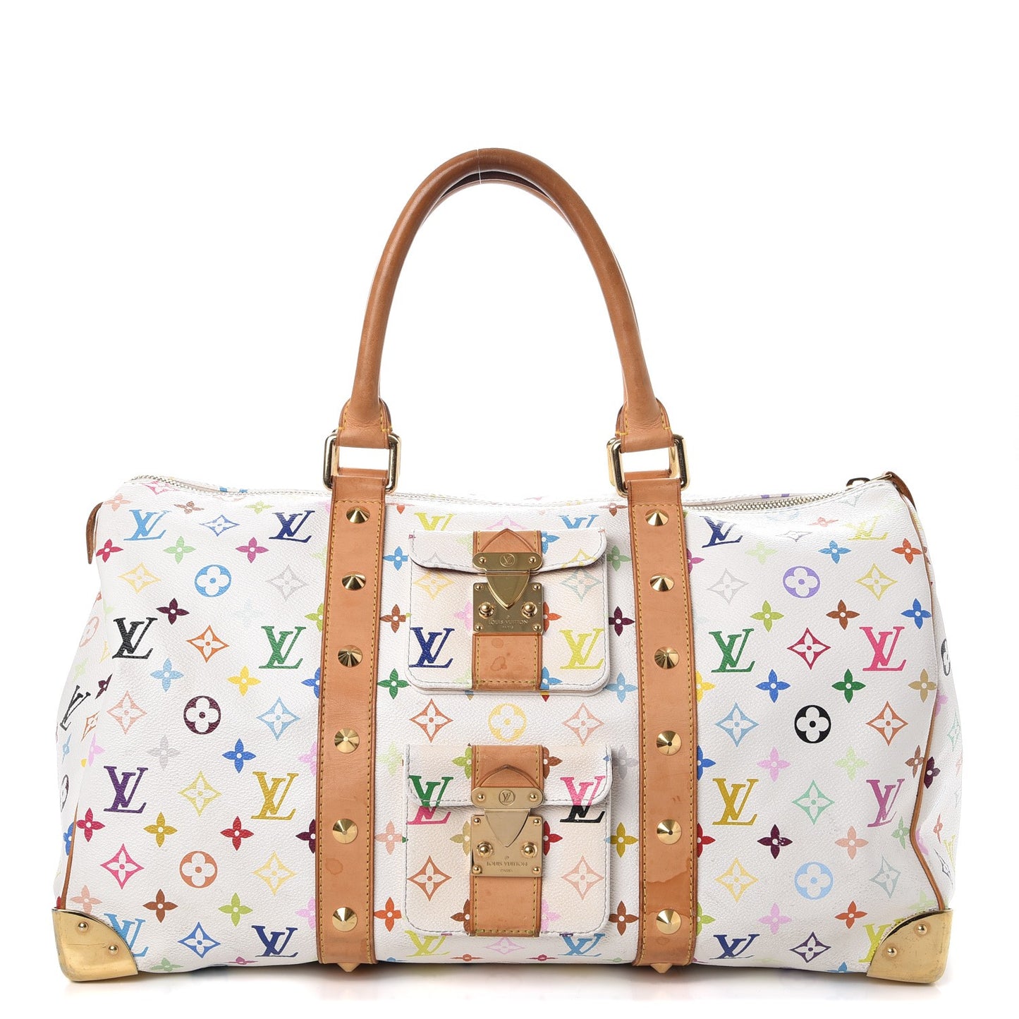 Monogram Multicolor Keepall 45 White