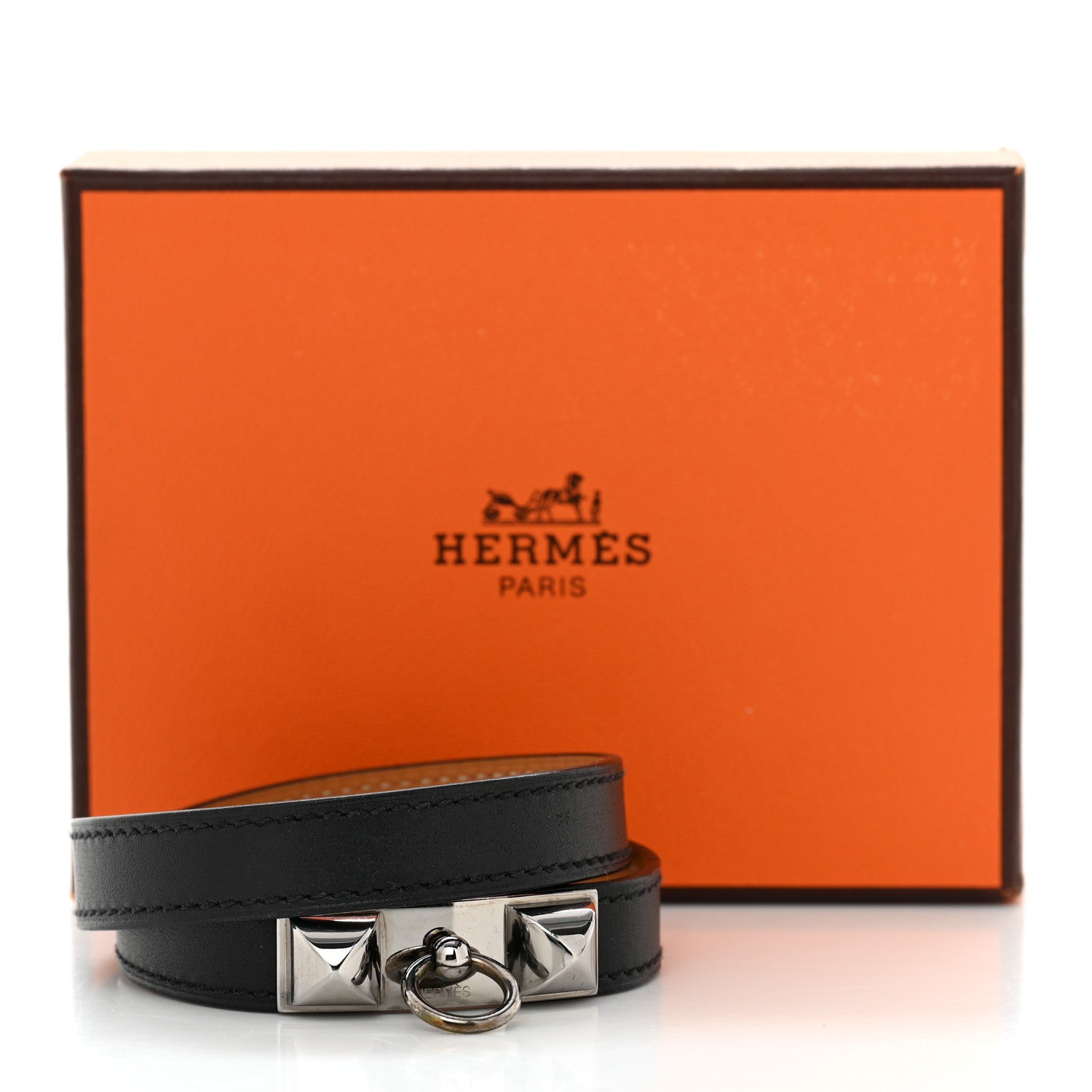 Hermes Swift Rivale Double Tour Bracelet S Black 7 of 7