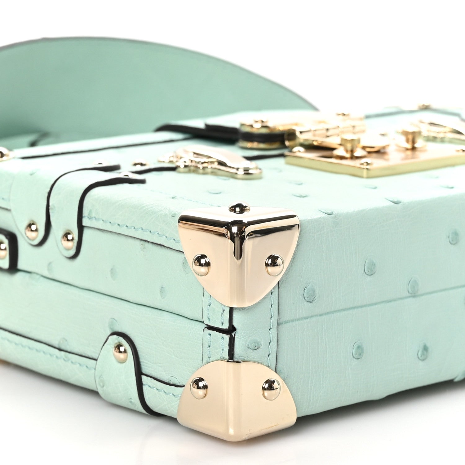 Louis Vuitton Ostrich Petite Malle Vert Celadon 8 of 9