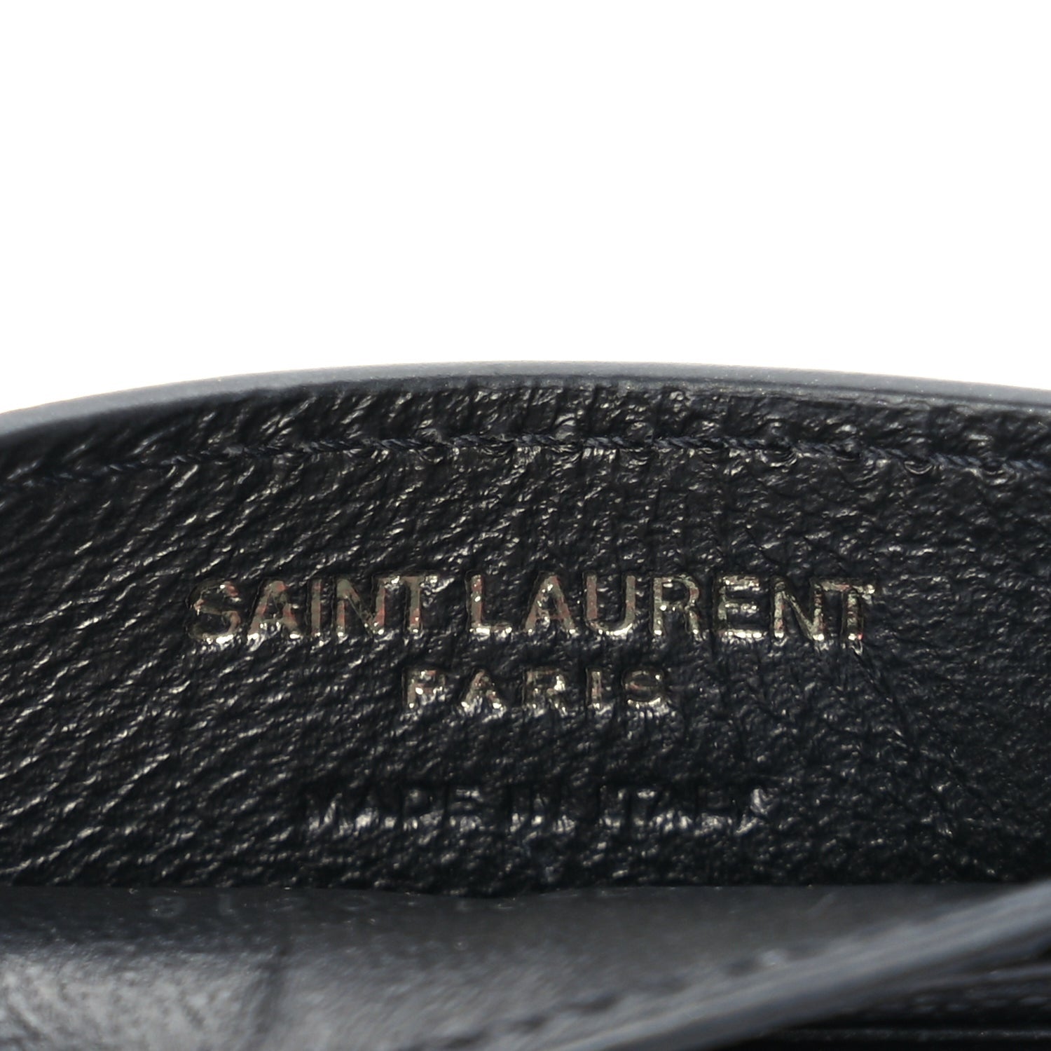 Saint Laurent Grain De Poudre Matelasse Chevron Monochrome Monogram Credit Card Case Black 8 of 8