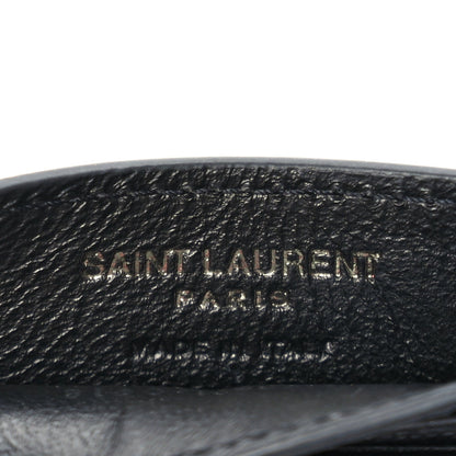 Saint Laurent Grain De Poudre Matelasse Chevron Monochrome Monogram Credit Card Case Black 8 of 8