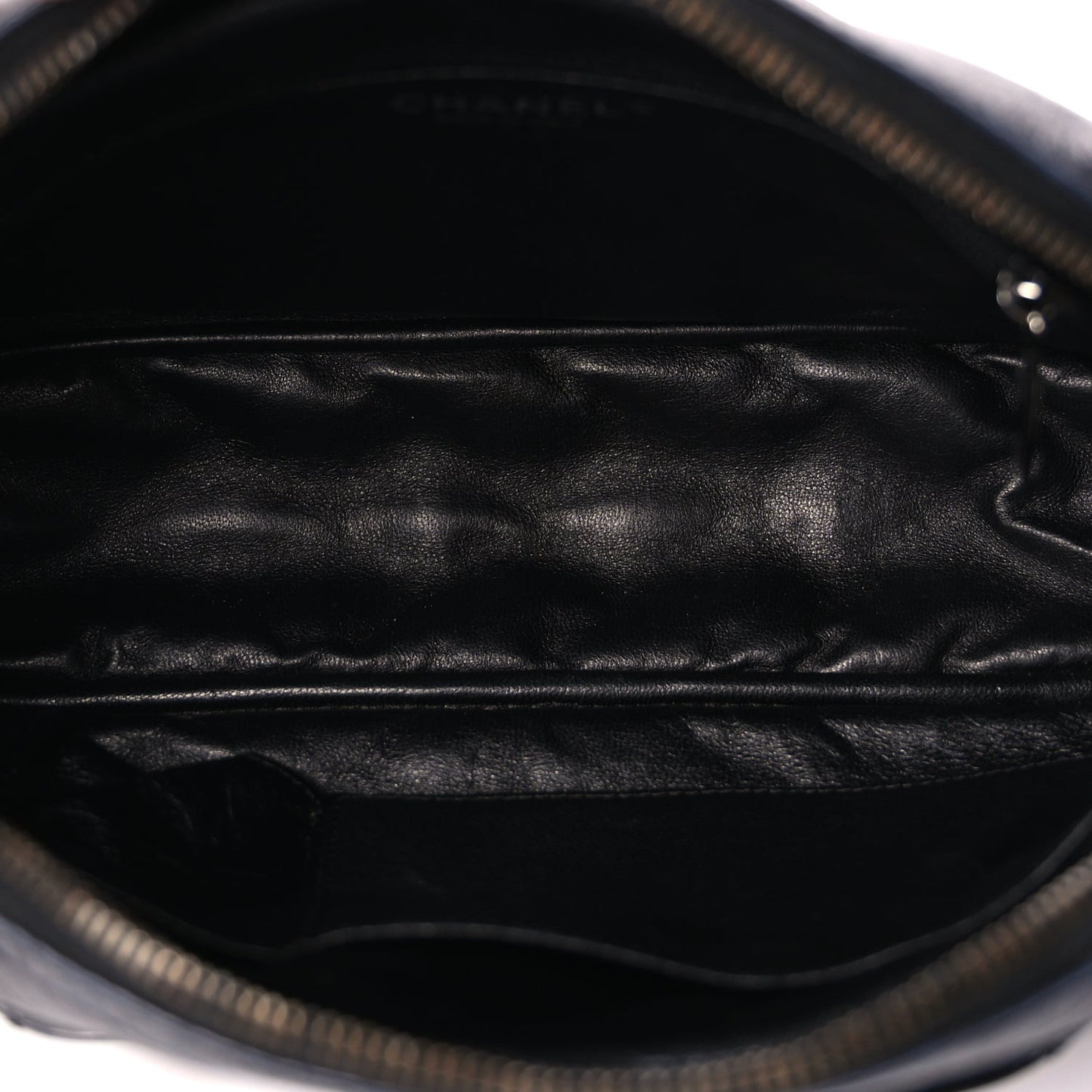 Metallic Aged Calfskin Quilted Medium Reissue Camera Case Black