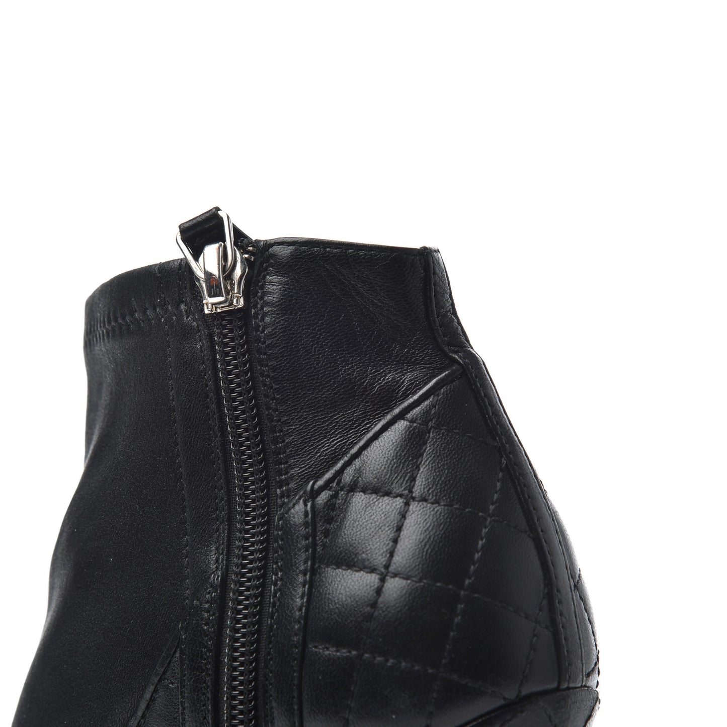 Lambskin Quilted CC Booties 37 Black