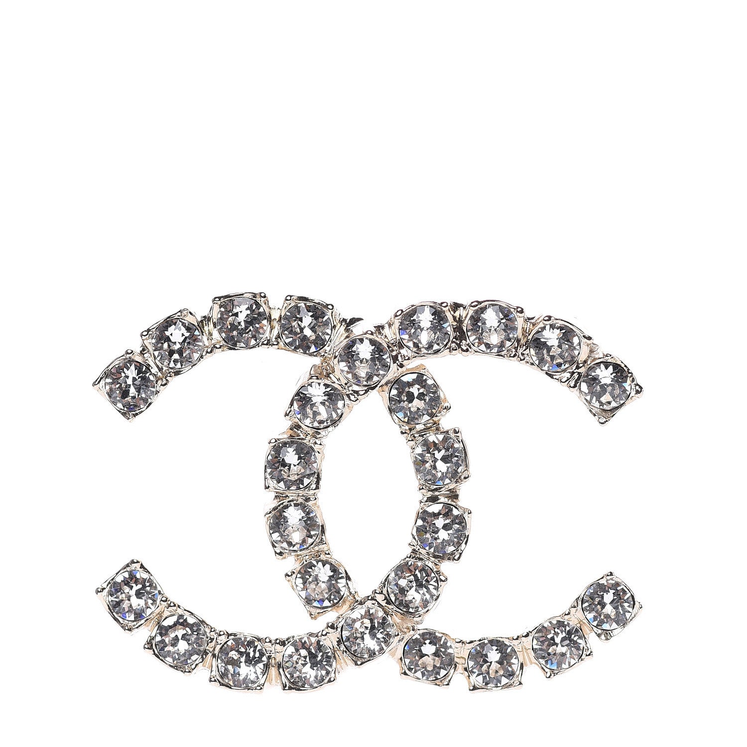 Chanel Crystal CC Brooch Gold 1 of 4