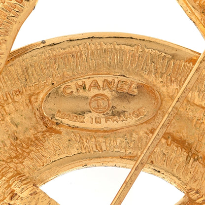 Chanel Metal Quilted Large CC Brooch Gold 4 of 4