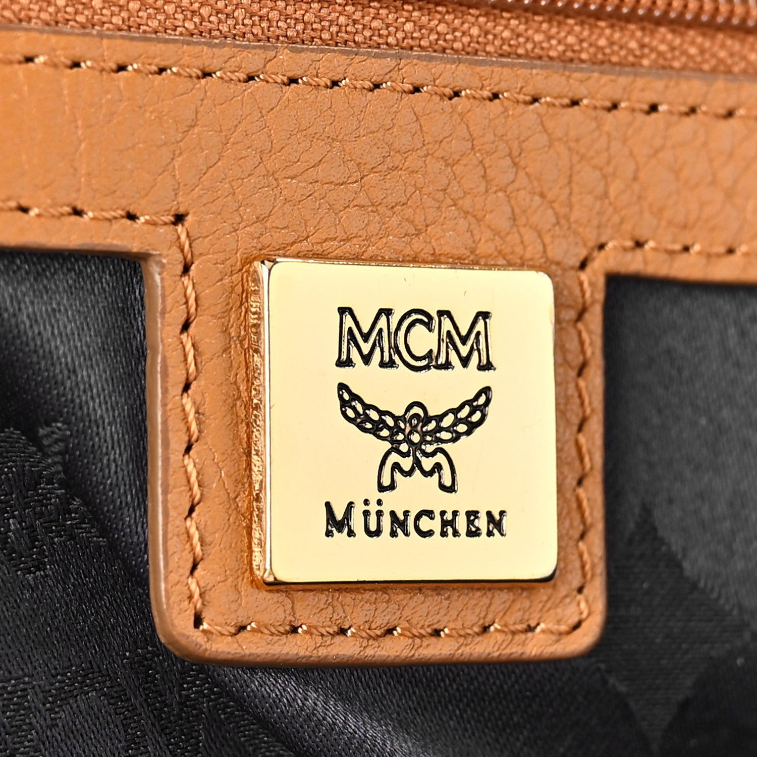 MCM Visetos Studded Medium Stark M Backpack Cognac 6 of 8