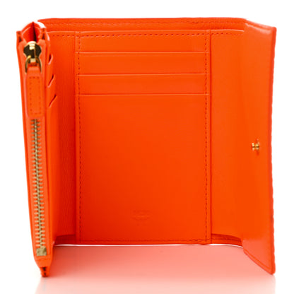 MCM Visetos Patent Trifold Wallet Cognac Orange 5 of 8