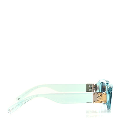 Louis Vuitton Acetate S Lock Cat Eye Sunglasses Z2818W  Crystal Blue 3 of 7