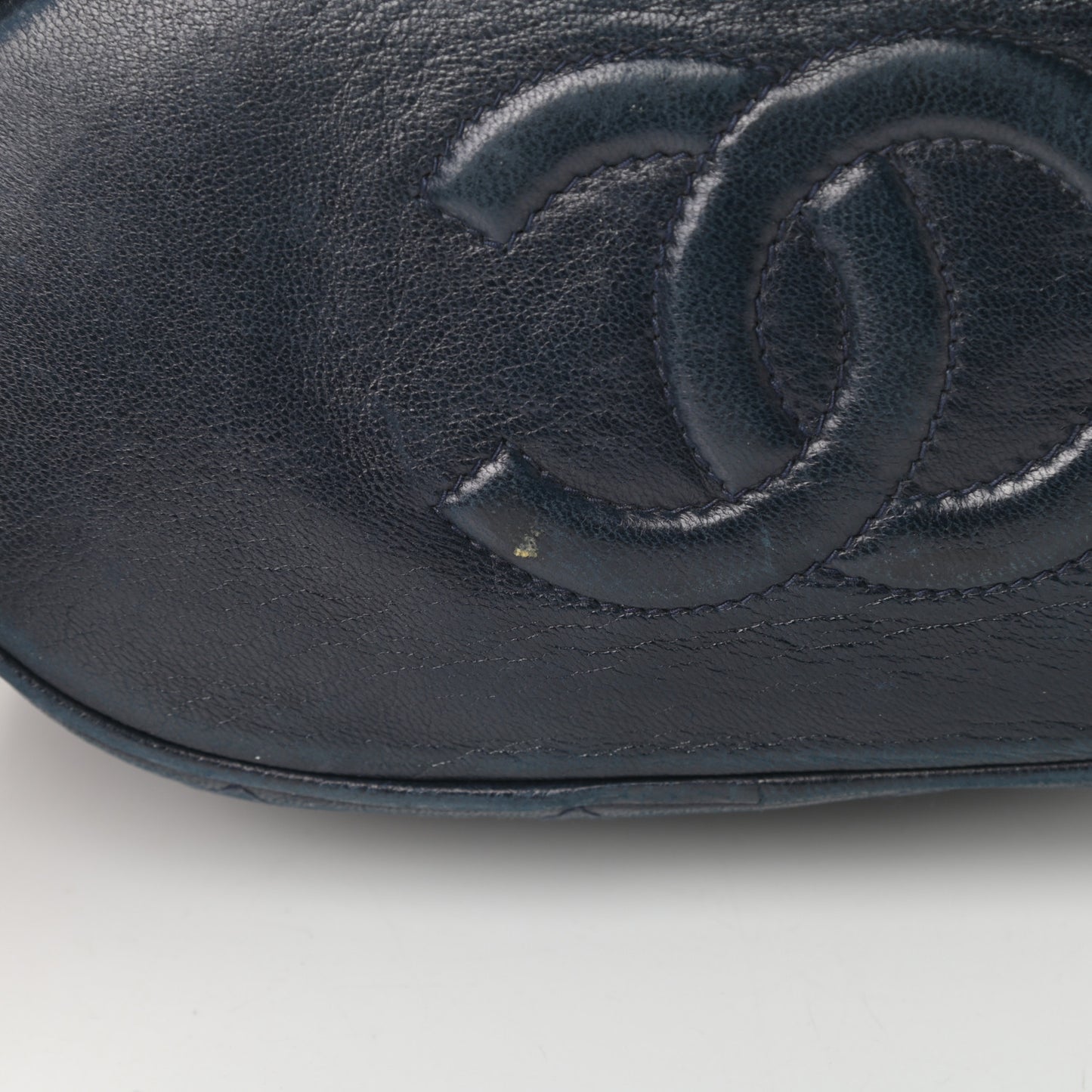 Lambskin CC Tassel Shoulder Bag Navy