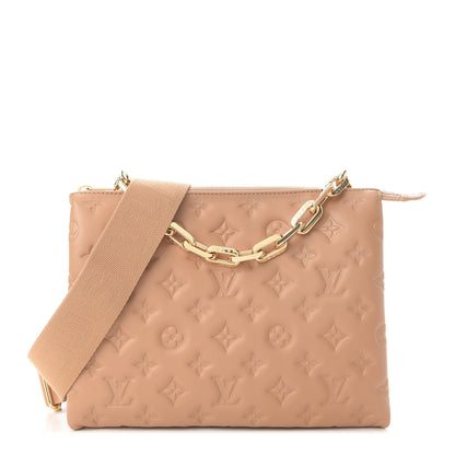 Louis Vuitton Lambskin Embossed Monogram Coussin PM Camel 1 of 8