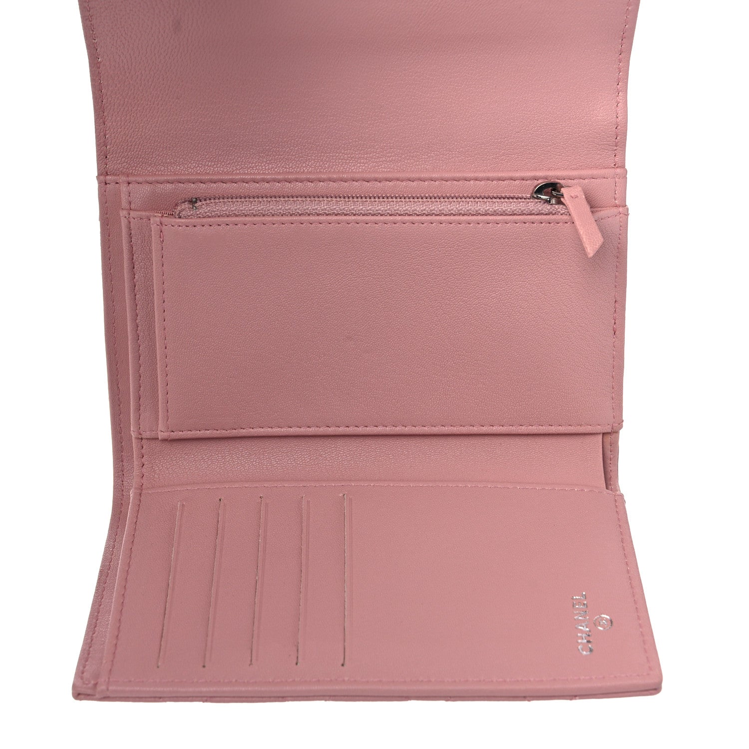 Chanel Lambskin Quilted CC Box Flap Wallet Light Pink 5 of 10