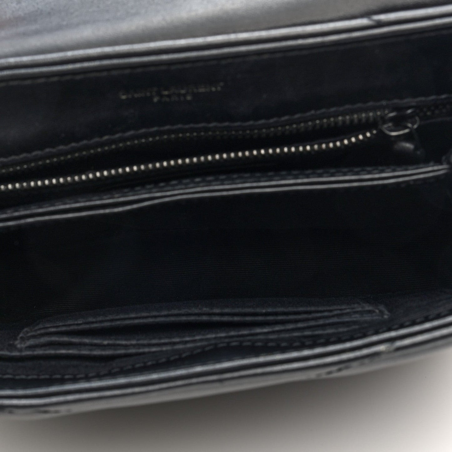 Calfskin Y Quilted Monogram Monochrome Toy Loulou Crossbody Bag Black