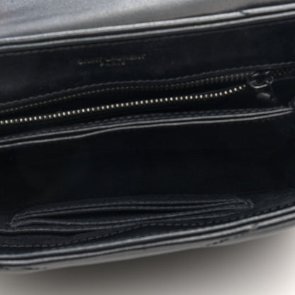 Saint Laurent Calfskin Y Quilted Monogram Monochrome Toy Loulou Crossbody Bag Black 7 of 7